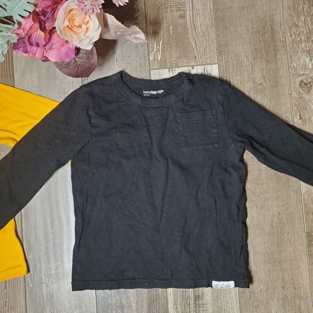 Garanimals and Baby Gap Long Sleeve T-Shirt Bundle Yellow Black 3T Toddler Boy